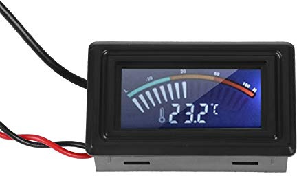 PC Wasserkühlung Temperatur Detektor,LCD Pointer Display Digitalthermometer Thermometer,Zeigerthermometer Temperature Meter mit wasserdicht Sonde für Computer Wasserkühlung