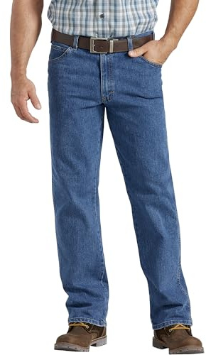 Dickies Jeans för män, Stonewashed indigo blå, 32W x 32L