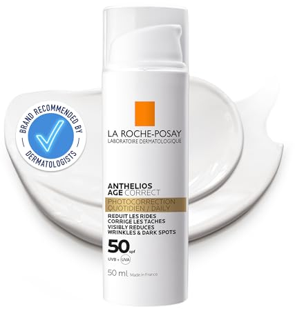 La Roche Posay Gel-Crema Protector Antiedad, Fotocorrector de Uso Diario con SPF50, Corrige Arrugas y Manchas, Mejora la Elasticidad, Fórmula con Cellox-B3 Tech, Anthelios, 50 ml