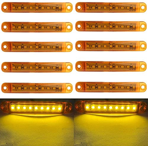 Seitenmarkierungsleuchten, 10 Stück Side Marker Lights Auto-Markierungsleuchten Autoseiten-Anzeigelampen 9SMD LED Vordere Heckleuchte Positionsleuchten 12V für Auto-Wohnmobil-LKW-LKW (Gelb)