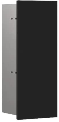 EMCO ASIS PURE Unterputz Bad Schrank für Klobürste, Hochschrank & Badezimmerschrank mit Toilettenpapierhalter und Fach Schwarz (matt) 43,5 cm Unterputz Türanschlag links Keine Papierführung