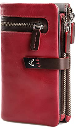 Lavalen® Geldbörse Damen aus Echtleder mit RFID-Schutz – Portemonnaie mit Münzfach und Kartenfächern – Stilvolle Brieftasche in Handarbeit – Elegantes Geschenk für Frauen