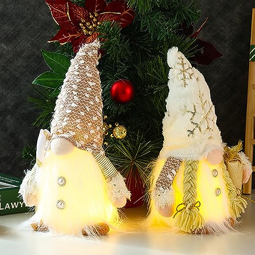 Bseical 2 Stück LED Weihnachtsdeko Innen Wichtel Figuren, Weihnachtswichtel Weihnachten Deko, Weihnachtsdeko Amerikanisch Weihnachten Dekoration, Weinachtsdekorationen Tischdeko Weihnachten Winterdeko