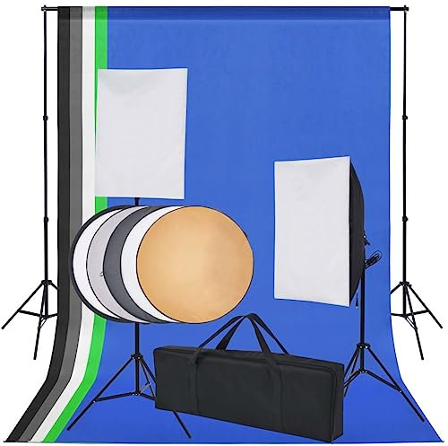INLIFE Fotostudio-Set 5 farbige Hintergründe & 2 Softboxen,8.34kg,190207