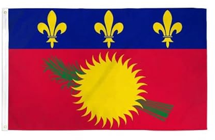 Drapeau de la Guadeloupe (soleil) 9,5 x 1,5 m (sans mât) - Drapeau international