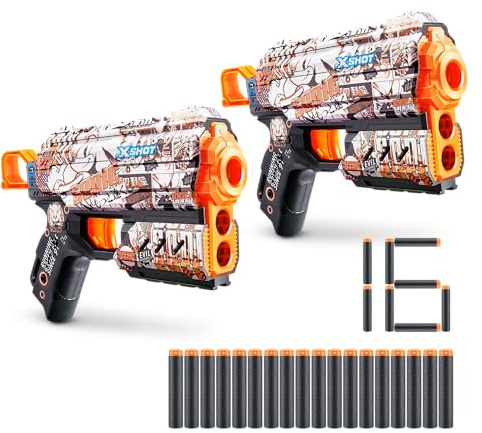 XShot Skins Sonic Retro Flux Blaster (2 Blasters) – Skin mit Sonic the Hedgehog (16 Darts) von ZURU