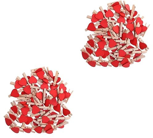 Cabilock 200pezzi Mollette Decorative Forma Rosse Clip per Foto Decorazioni Feste e Casa