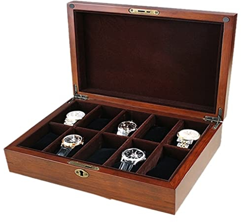 REIFOR Uhrenbox Uhrenkasten Uhren Box Uhrenaufbewahrung Uhrenbox Display Aufbewahrungsbox Holzuhr Schmuck Aufbewahrungsbox Organizer Box Uhrenaufbewahrung