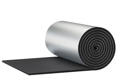 Isolant Thermique en Feuille Aluminium, avec Noyau en Mousse, Panneau Reflechissant Derriere Radiateur, Plaque Isolation Thermique Autocollante pour Sol, Toit, Mur, 5mm D'Epaisseur ( Size : 1mx1m )