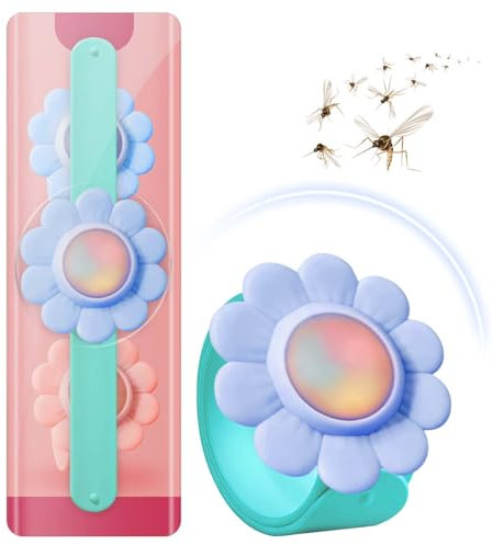Pulsera Antimosquitos, Portátil Antimosquitos Niños, Se puede Reutilizar Repelente Mosquitos Niños, Pulsera Citronela Antimosquitos, Interior y Exterior, Apto Para Adultos y Niños (Azul)