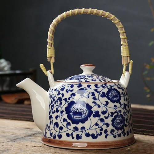 Home & Treat Théière en porcelaine florale vintage de 900 ml avec passoire | Théière en céramique colorée résistante à la chaleur | Bouilloire de service à thé pour maison, hôtel, restaurant