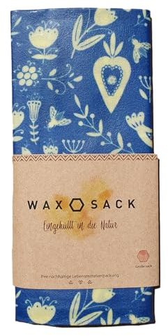 OGF® WAXOSACK Brotbeutel 42×34 cm – Wachstuch Tasche aus Bienenwachs – wiederverwendbar, plastikfrei, für Brot, Obst & Gemüse