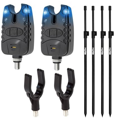 Eurocatch Bissanzeiger Bankstick Set 2 Ruten - Karpfenangeln - Bissalarm - Bite Alarm - Rutenunterstützung