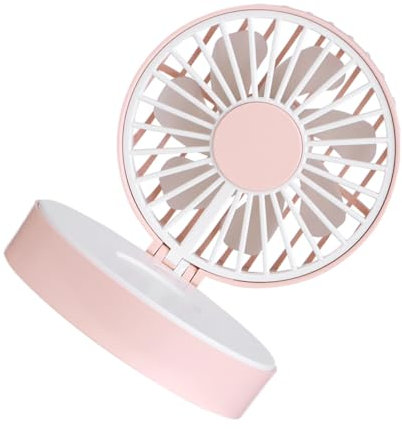 WHAMVOX Ventilador Mini Portátil Usb Recargable Espejo De Maquillaje Para y Color Rosa