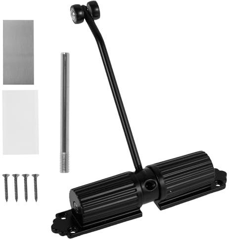 Automatischer Türschließer Einstellbar Sanft Leise Türschließer Einstellbar Türschliesser Aluminiumlegierung Türschließer Ohne Bohren Türschließer Innentür für Innentüren Zimmertür (Schwarz)