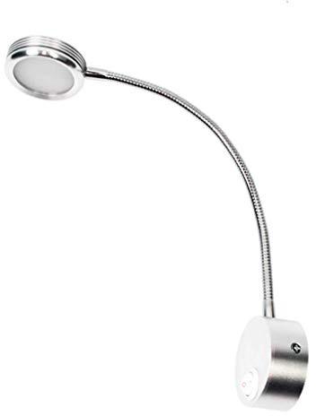 SSNCcNC Silber, 3W Flexible Schwanenhals Leselampe LED Wandleuchte Warmweiß 3000K Wandleuchten Moderne Wandlampe Wohnzimmer Esszimmer Schlafzimmer Nachttischlampe mit Schalter