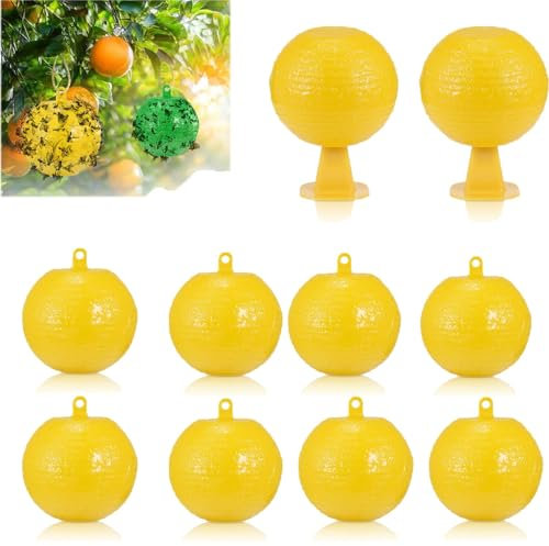Attrape moucheron Interieur,Boule De Piège à Mouches Suspendue, Pièges à Insectes, Mouche Piège Collant, Attrape-Mouches À Fruits, Attrape-parasites Extérieur, pour De Cours, Vergers