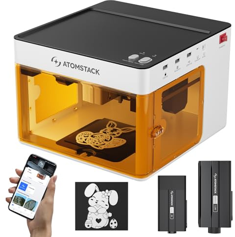 Atomstack P1 Doppio Modulo Incisore Laser Portatile, Diodo Blu da 5W e Infrarosso da 1,2W Mini Macchina Taglio Laser Engraver, App Atomstack Gratuita con Libreria di Design Integrata