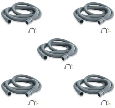 5 Set Washing Machine Drain Hose Double Ends Thick Wall Corrugated Design Flexible Extension Kits Movable Hook Hanger 4m/Accessories