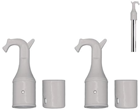 Window Opener Pole Hook,Set of Hook and Non-Slip Base,Universal Swan Shaped Hook for Skylight Window, Loft Attic, Blinds,Sash