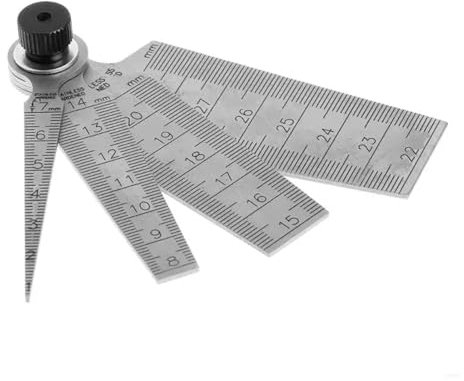 Spessimetro a lamelle 68UE Set di calibri conici for saldatura 0-29 mm in acciaio inossidabile for righello di profondità di fessura per candele, valvole, pistoni, chitarre