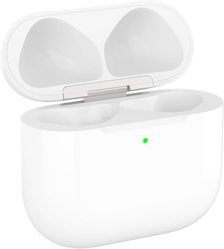 Custodia di ricarica wireless di ricambio compatibile con AirPods di 4a generazione, con connettore Lightning e funzione di ricarica wireless Qi, design fedele all'originale, nessun pulsante di