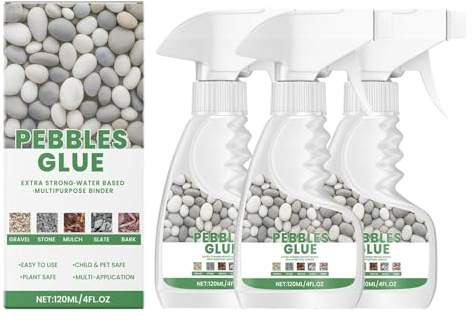 Pebble Glue, Water-Based Stone And Pebble Binder, Gravel Glue for Garden Stones, Easy Application, Waterproof, Ideal for Gardens, Paths And Landscaping (3pcs)