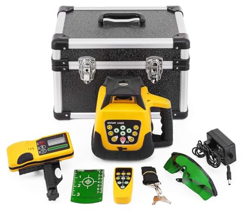 chengxiaorui Rotary laser level Automatic Rotating Rotary Laser Level - Self-Leveling Precision Measuring Tool for Construction and Layout Ideal for Indoor & Outdoor Projects with Remote