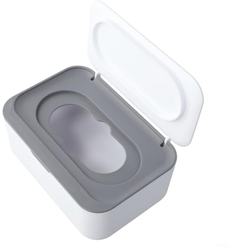 Niceminiwall Caja dispensadora de toallitas de plástico para toallitas húmedas para bebés con tapa, estuche de almacenamiento de pañuelos para el hogar, coche, oficina, baño, mantiene las toallitas