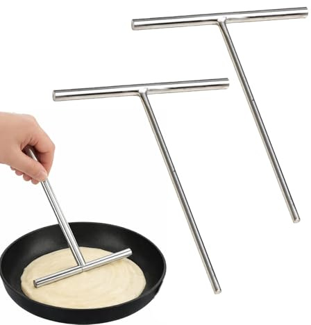 2 Stück Crepes Verteiler,Teigverteiler Crepemaker,Crepe Verteiler,Für Crepeteig Oder Palatschinken Mit Langem Griff 18 Cm In Edelstahl Crêpe Spreader Für Pfannkuchen Eierkuchen