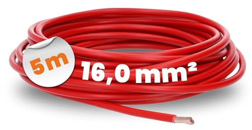 5 mètres Lapp 4520046 H07V-K 16,0 mm² rouge I Câble de câblage I Câble flexible I PVC à conducteur unique I Toron 16 mm²