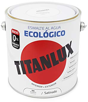 Titanlux Ecológico Esmalte al agua mulisuperficie Satinado Blanco 250 ml (Paquete de 1)