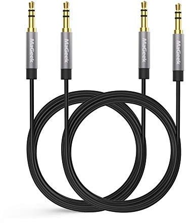 MaGeek 3.5mm Audio Aux Cables, (2-Pack, 3.0m / 10ft) Super Long Male to Male Auxiliary Audio Cables for Beats Headphones, iPhone, iPod, iPad, Car, Stereo, or any Device with 3.5mm Aux Port(Black)