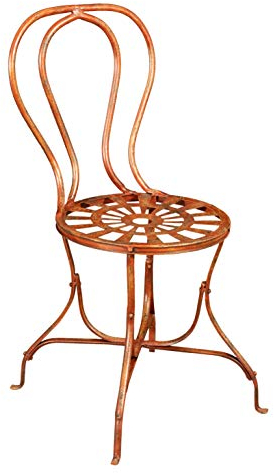 Biscottini Eisenstuhl 91x45x50 cm | Gartenstühle Metall | Metallstuhl | Gartenstuhl eisen antik | Garten und Balkon stühle | Gartenstuhl Metall