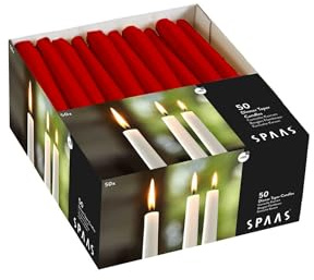 Spaas Bougie de Table Conique x50 8h - rouge