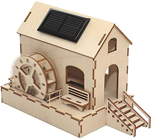 matches21 HOME & HOBBY Wassermühle DIY Holz Bastelset für Kinder ab 9 Jahren mit Solar