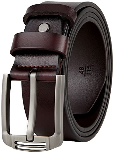 GSG Ceinture Homme en Cuir Véritable Largeur 38 mm Longueur Ajustable Ceinture Parfaite pour Jeans, Travail Décontracté - Livrée dans une Élégante Boîte Cadeau Marron 36-40 inch
