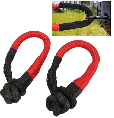 Weicher Schäkel, 2 Stück, 55.000 Pfund, Robustes Bergungsseil mit Weichem Schäkel für SUV, ATV, Kofferraum, Off-Road-Abschleppen, Bergungsset mit Weichem Schäkel