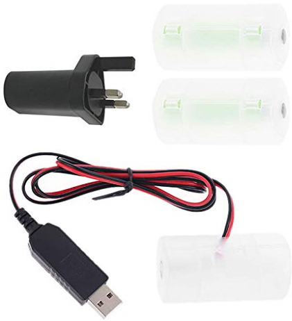 Éliminateur de batterie 1,5 V 3 V 4,5 V 6 V LR20 D avec adaptateur d'alimentation USB pour remplacer 1 à 4 piles LR20 D de 1,5 V