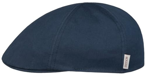 Stetson Texas Hertford Flatcap Einfarbige Schirmmütze Baumwolle UV-Schutz 40+ Made in EU Herren Frühjahr Sommer