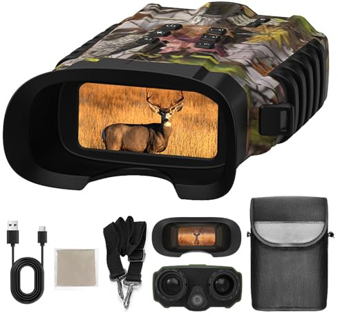 Ailgely Nachtsichtgerät, Vollfarbe 15MP Kamera 2.5K Fernglas mit Nachtsicht, 500m IR-Sichtweite, 8X Digitalzoom, 3'' LCD-Display Digital Infrarot Nachtsichtgeräte für Jagd Camping Beobachtung