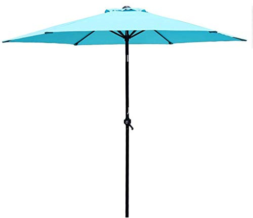 RUHEN Petit Parasol de Jardin inclinable, Parasol de Table de marché, Parasol d'extérieur de 2,4 m avec Protection de poignée de manivelle et étanche, pour Plage, Jardins et Patio, sans Base