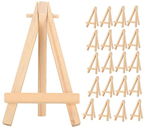 20 Cavalletti in Legno, Mini Supporto per Treppiede da Esposizione in Legno con Cornice A per Oggetti di Scena Decorativi, Adatto per Piccoli Dipinti, Arte Opaca, Fotografie