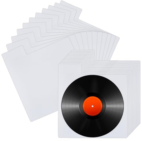 BENECREAT 36 séparateur de Disque Vinyle. Diviseurs D'Album en Plastique de 32 x 35cm avec Étiquettes pour Album Disque Vinyle CD DVD Média Étagère de Livre Organisation de Stockage, Blanc