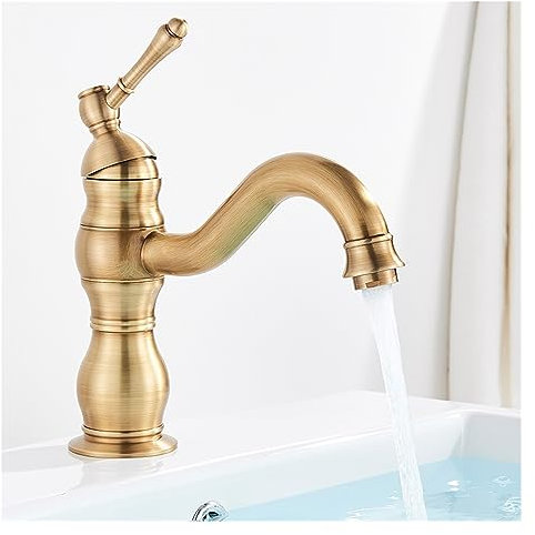Gold Becken Wasserhahn einzigen Griff heiß kalt mischbatterie torneiras Bad Becken Schiff waschbecken Wasserhahn antike Messing drehen Becken Wasserhahn