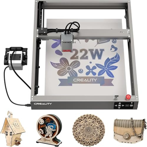 Creality Macchina per incisione laser da 22 W, con Air Assist, velocità 25000 mm/min, incisione laser preassemblata per legno, metallo, acrilico, pelle
