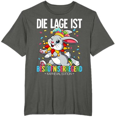 Karneval Fasching Köln Gruppenkostüm 2025 Fasching T-Shirt Schwarz Klein Unisex Karneval Spruch Die Lage ist Besäufniserregend