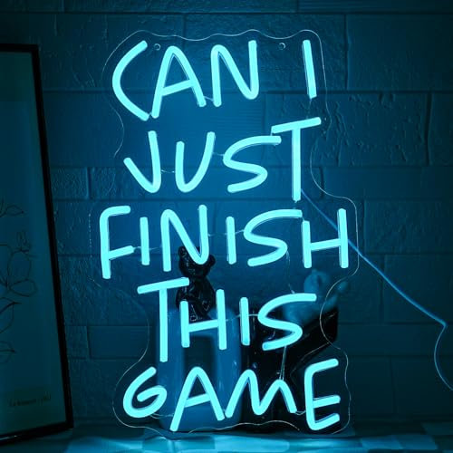 LMSIGNLY Game Letter Neon Sign Blue Gamer Neon Light for Gaming Room Decor LED Game Neon Sign for Teens Game Zone Boy Bedroom Kidsroom Internet Cafe Pub Club Man Cave Wall Decor