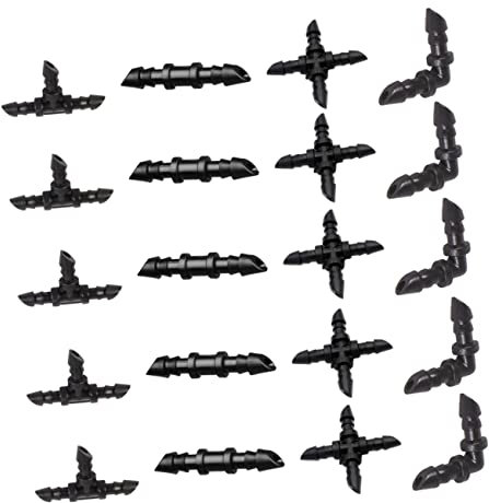 FONDOTIN Raccords en T pour Émetteurs D'irrigation À De 4/7 Mm Raccords Coudés Droits Croisés