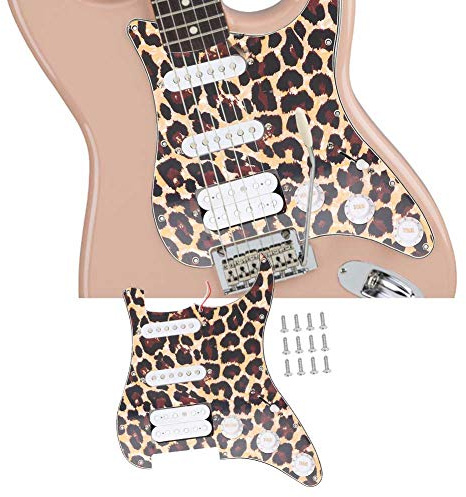 Vibrivio White Loaded Pickguard Pickups Set Accories for Electric Guitar, Tiger Stripe, Loaded Pickguard, Electric Guitar Pickguard, Pickup